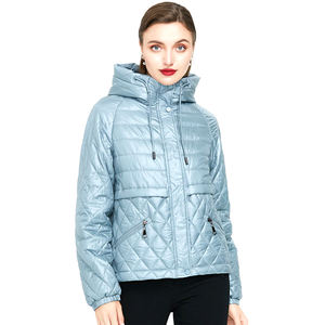 Nouvelle veste courte matelassée en toile tricotée respirante pour femme, printemps-automne 2025, imperméable et coupe-vent - Product Image 1