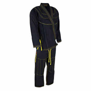 Kimono de Jiu-Jitsu Elite Black BJJ pour hommes, uniforme d'entraînement de qualité supérieure en coton 100% - Product Image 4