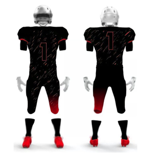 Red & Black Color Latest Style Football Uniform Set American Football Tops American Football Jersey - Product Image 1