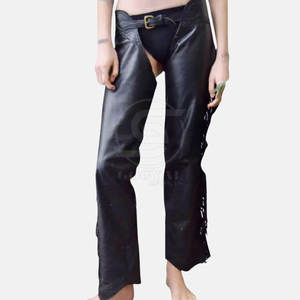 Chaps en cuir de haute qualité sur mesure pour femme, service OEM, faible MOQ, chaps en cuir pour femme fabriqués au Pakistan - Product Image 1