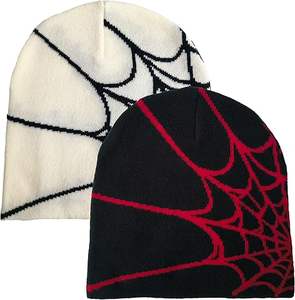 Gorro de punto Jacquard personalizado con bordado 3D estilo Y2K logotipo personalizado unisex invierno cálido gorros acrílicos - Product Image 1