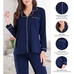 Set pigiama in due pezzi Comfort classico da donna con abito morbido elastico in vita con Logo personalizzabile MOQ 5 pezzi ODM - Product Image 4