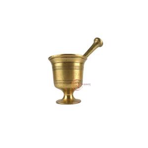 Premium Gold Finished Brass Made Spice Grinding And <b>Pill</b> Crushing <b>Pot</b> Mortar & Pestle For Home Kitchen Use Mortar & Pestle - Product Image 3