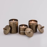 Pot de bougie chauffe-plat fini or martelé en laiton avec couvercle pour événement de mariage maison éclairage de table décor pot de bougie