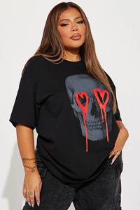 T-shirts baggy imprimés en sérigraphie à logo personnalisé de mode durable à la mode pour les femmes - Product Image 5