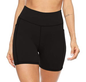 Short de motard taille haute pour femme avec poche latérale Short d'entraînement de compression extensible - Product Image 4