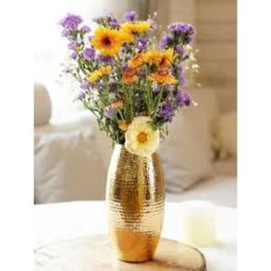 Venta al por mayor de florero de metal de superficie rica de alta resistencia con detalles tallados a mano y marco estable para la decoración de las esquinas del hogar - Product Image 1