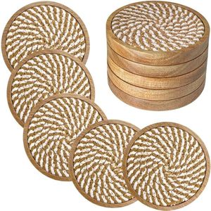 Royal Breaded Cotton Rope and Wooden <b>Table</b> <b>coaster</b> Hotel Restaurant <b>Table</b> Decorative Beaded <b>Coaster</b> and Gifted Use Item - Product Image 6