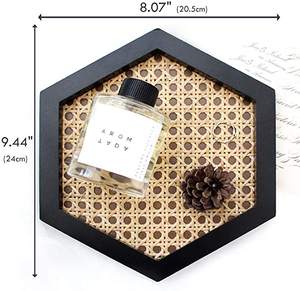 Hexagon Shape Woven Wicker Rattan <b>Trays</b> With <b>Black</b> Color Borders Best Sell Amazon <b>Tray</b> for Tea Sets Home Decor Indian Quality - Product Image 4
