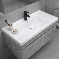 Wastafel Modern kustom satu kombinasi wastafel tunggal kamar mandi Set Vanity desain grafis Bagno melamin persegi panjang ponsel Bagno