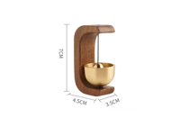 Carillon de porte en laiton et bois, cloche à vent, design moderne, rectangulaire, décoration murale, artisanat métallique, logo personnalisé