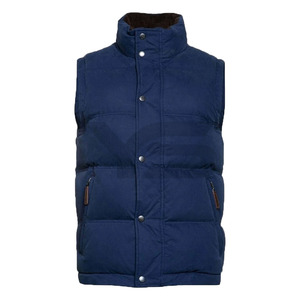 Veste d'hiver sans manches Veste coupe-vent et respirante avec col montant Motif solide Fermeture à glissière Tissu enduit anti-rétrécissement - Product Image 1