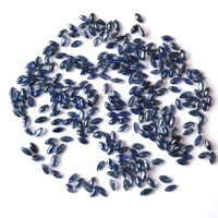 Rubis bleu naturel certifié IGI, taille marquise facettée, 2x4mm 2.5x5mm, traité thermiquement, pour bijoux, calibré, faible jeu de couleurs et d'étincelles