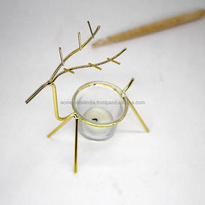 Portavelas creativo en metal con marco de ciervo, perfecto para fiestas de cumpleaños y decoración de celebración de Navidad, artículos de decoración festiva - Product Image 2