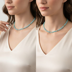 Collier en argent sterling plaqué or avec perles ajustables en apatite facettée en forme de rondelle, fait à la main, cadeau de mariage pour femme - Product Image 6