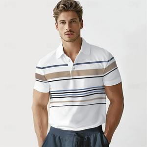Polo informal de alta calidad para hombre 2025 de algodón personalizado, diseño liso, transpirable, con patrón impreso, 100% - Product Image 2
