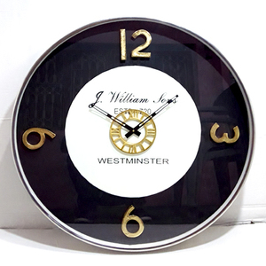 Horloge murale en acier inoxydable métal design moderne italie article cadeau décoratif forme circulaire coutil silencieux 20x3x20 pouces - Product Image 2
