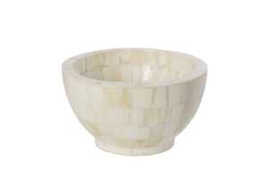 ชามฝังกระดูกโมเสกสีขาวตกแต่งบ้านเทคนิคยั่งยืนและขัดเงา - Product Image 2