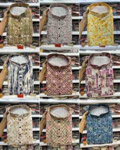 ชุดคุर्ตาผ้าไหมเนื้อหนา แห้งเร็ว ใส่ได้ทุกฤดู ทรงปกติ สำหรับผู้ชาย สวมใส่ในงานพิธีการ งานเลี้ยง งานแต่งงาน ลายปักชิฟฟ์ลี งานปักชิคาน ดีไซน์พิมพ์ลายแบบอินเดีย - Product Image 3