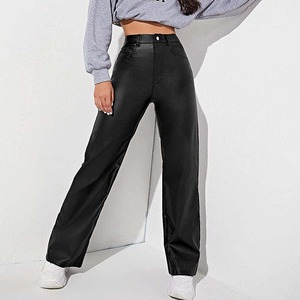Pantalón genuino de cuero negro para mujer de la mejor calidad Pantalón de cuero más vendido para mujer Precio barato Pantalón de cuero para la venta - Product Image 1