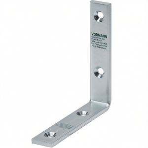 Soporte Angular de Acero Galvanizado en Zinc Azul de Alta Resistencia VORMANN, 140 mm de Largo, 20 mm de Ancho, 5 mm de Grosor, 6 mm de Espesor, Soportes para Almacenamiento - Product Image 3