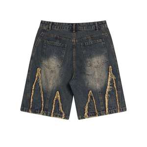 High Quality Custom Designed Embroidered Logo Baggy <b>Jean</b> Shorts OEM Service Breathable Quick Dry Canvas Summer Street Style - Product Image 1