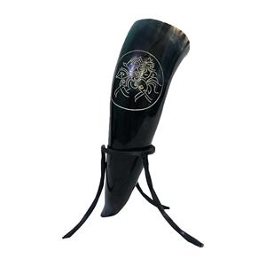 Corne à boire viking gravée sur mesure, faite à la main, style animal unique, coupe en corne pour la décoration de la maison, en provenance d'Inde. - Product Image 2