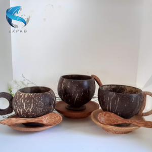 Juego de cuencos de madera de coco hechos a mano para una vida saludable - Product Image 1