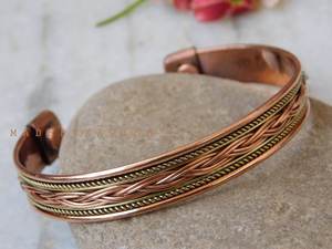 Brazalete magnético de cobre puro Pulsera de alivio del dolor de artritis hecha a mano - Product Image 2