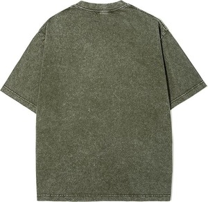 <b>Oversized</b> Cotton <b>T</b>-<b>Shirt</b> Men Solid Color Washed O-<b>Neck</b> Short Sleeve Casual Loose Fit Regular Length - Product Image 3