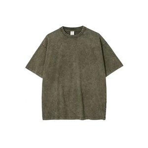 Acid Wash T-Shirt Surdimensionné OEM Logo Impression Broderie Coton Lourd Tee Shirt Graphique Vintage Acid Wash Summer T Shirts - Product Image 1