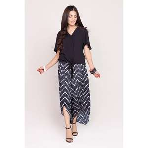 Conjunto de Camisa de Gasa de Cintura Alta y Pantalón Estampado con Patrón Transpirable Refresh Perspective WGK-PCW-DP-1660 - Product Image 2