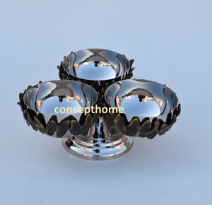 Tazón Decorativo de Acero Inoxidable Pulido a Mano para Servir Frutas, Vajilla Redonda - Product Image 3