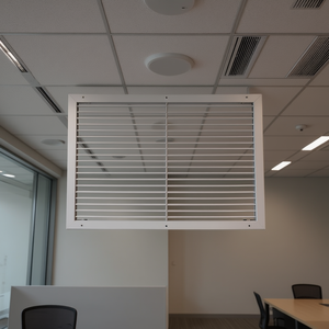 Grille d'admission d'air rectangulaire en aluminium peint blanc Tecnosystemi, angle de lame de 90°, installation facile pour faux plafond HVAC - Product Image 3