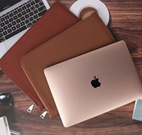Housse d'ordinateur portable professionnelle moderne et personnalisable en cuir PU, légère, imperméable, portable, design de voyage, compatible MacBook Pro et téléphone