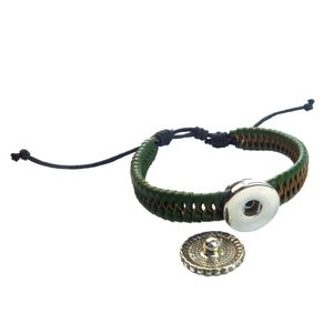 โลโก้ที่กําหนดเองปุ่ม Snap เครื่องประดับสร้อยข้อมือหนังปรับได้ - Product Image 6