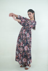 ชุดเดรสคาฟตันผ้าฝ้ายพิมพ์ลายดอกไม้งานประดิษฐ์ทำมือยาวไม่เกิน54นิ้วสำหรับฤดูใบไม้ผลิ - Product Image 6