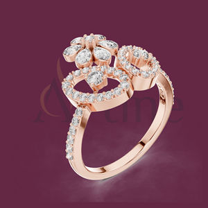 14K Fashion <b>Statement</b> <b>Ring</b> for Girls Modern Style - Product Image 1