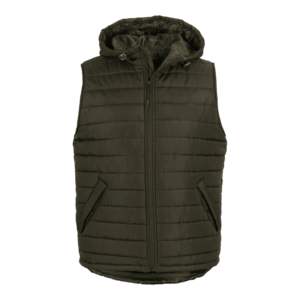 เสื้อแจ็คเก็ตบอมเบอร์แบบมีฮู้ดน้ำหนักเบา ผลิตตามสั่ง ทำจากหนังแท้ กันน้ำ คอตั้ง อุ่นสบาย พับเก็บได้ ไม่มีแขน สำหรับผู้ชายไซส์ใหญ่ - Product Image 2