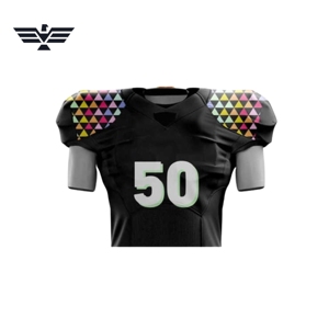 Conjunto de uniforme de fútbol americano personalizado 100% poliéster transpirable manga corta sublimación impresa color personalizado y logotipo - Product Image 4