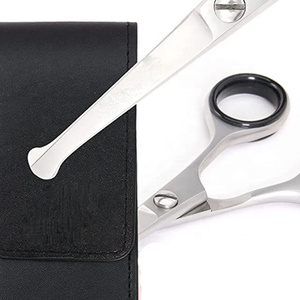 กรรไกรตัดผมจมูกสเตนเลสเกรด + พับได้ด้วยมือขวาพร้อมกระเป๋าสีดำ - Product Image 5