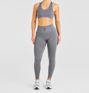 Pantalon de sport pour femme à taille mi-haute, à carreaux, longueur totale, respirant, écologique, séchage rapide, taille élastique, yoga - Product Image 3