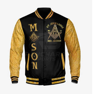 Veste de baseball maçonnique personnalisée, veste brodée pour hommes, veste de baseball maçonnique personnalisée - Product Image 2