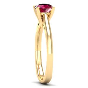 Anillo de Rubí de 0.75 Quilates con Corte Brillante Redondo de Oro Sólido de 14K de Alta Calidad REYES, Anillos de Compromiso Personalizados para Mujer - Product Image 3