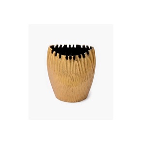 Unique Waves Design Cast Aluminum Flower <b>Vase</b> with Natural Brass Finishing Floor and Table Decorative Flower <b>Vase</b> IQBAL COLLECTI - Product Image 5