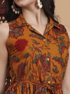 เดรสยาวแบบสั้นพิมพ์ลายดอกไม้ทำจากผ้าฝ้ายชุดฮันนีมูนสำหรับเจ้าสาวงานแต่งงานของขวัญฤดูร้อนสไตล์อินเดีย - Product Image 2