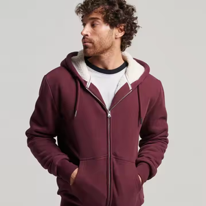 Sudadera con capucha y cremallera oversize de algodón 100% de felpa para hombre, estilo jogger, holgada y personalizada para entrenamiento - Product Image 1