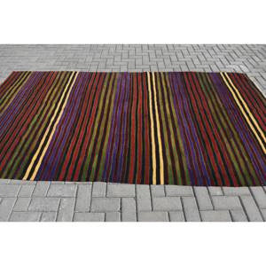 Alfombra turca de área grande, diseño clásico de retazos púrpura y verde, Material de lana, respaldo de látex, rectángulo de 5,3x10 pies para alfombra de dormitorio - Product Image 3