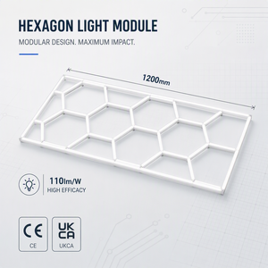 Lumière d'<span class=keywords><strong>atelier</strong></span> LED hexagonale SUEZ, CRI élevé Ra90, éclairage de plafond sans ombre en nid d'abeille pour le detailing automobile, garage, vente en gros OEM - Product Image 4