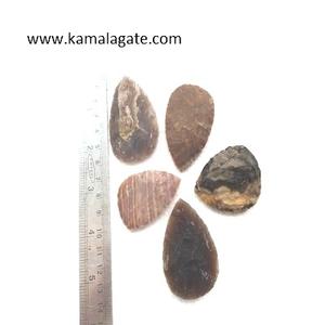 Ágata India hecha a mano 3 pulgadas ágata jaspe bifaces piedras preciosas puntas de flecha estilo mascota para recuerdos - Product Image 2